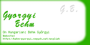 gyorgyi behm business card