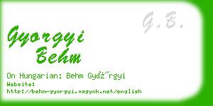 gyorgyi behm business card